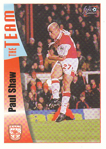 Paul Shaw Arsenal 1997/98 Futera Fans' Selection #31